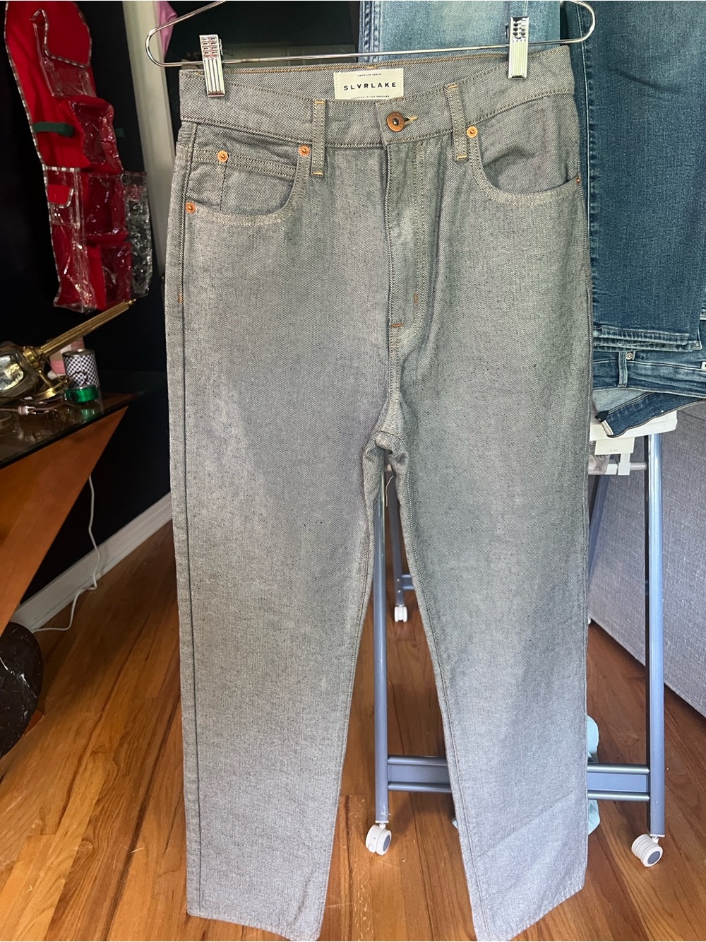 SLVRLAKE Grace High Rise Straight
Leg Jeans Gray - Size 27 (100%
Cotton)